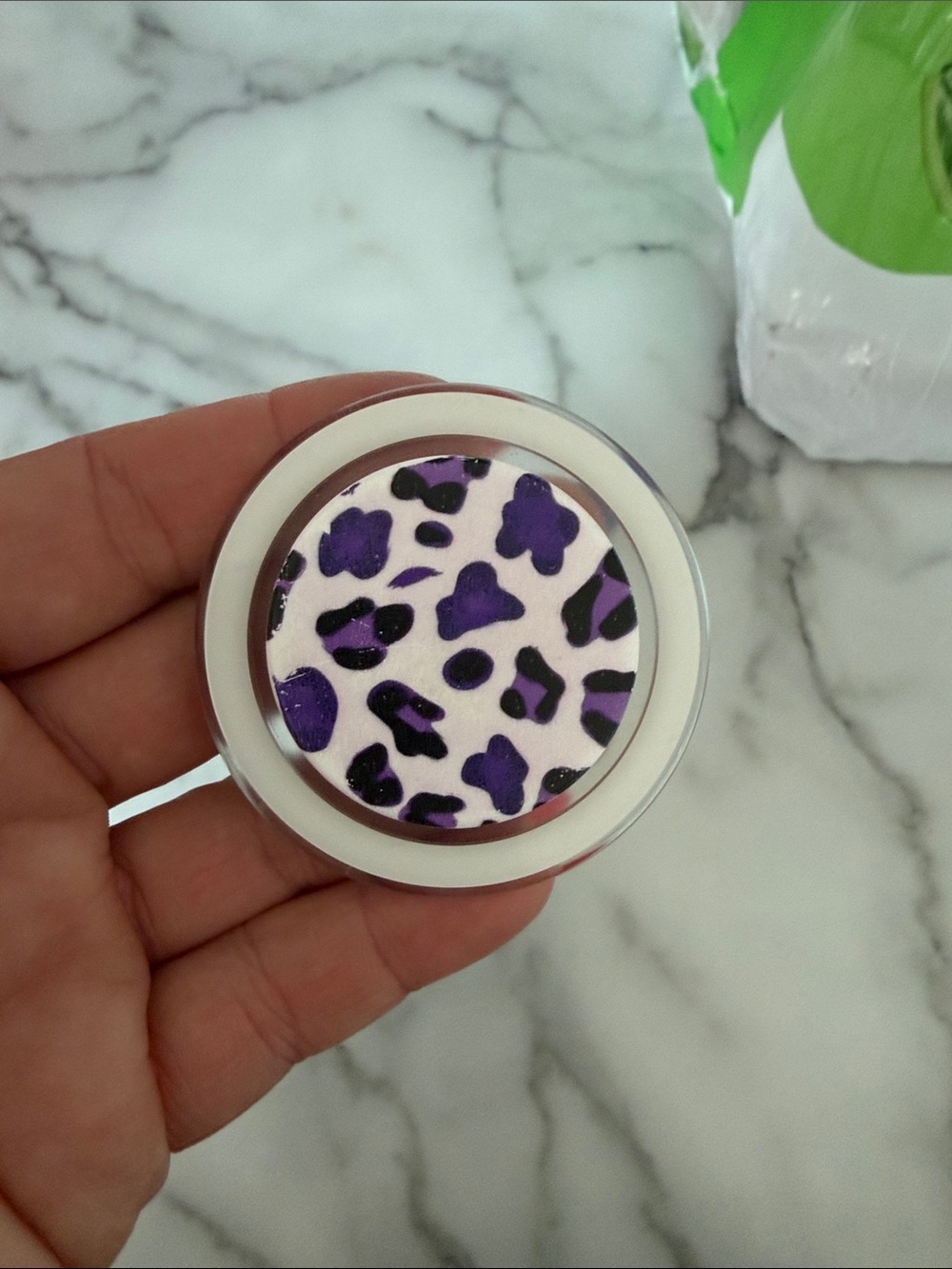 PopSocket Purple and Black Leopard Print Phone Grip
